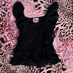 Women's Black Mohair Top